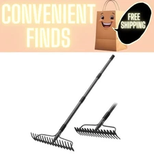 Effortless Assembly 63-Inch Steel Rake - Heavy Duty & Rustproof for All Gardens