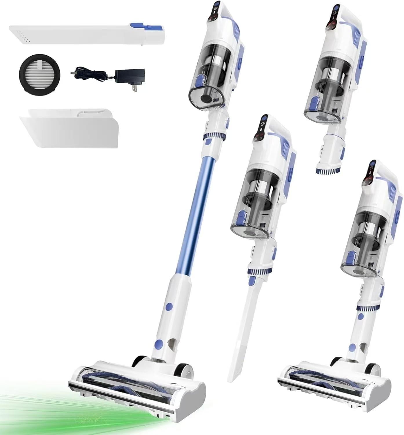 Cordless Vacuum Cleaner with Self-Standing, 45KPA Stick Vacuum, 88,000RPM Bru...