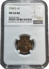 1930 S LINCOLN Wheat Cent NGC MS 64 RB BEAUTIFUL COIN #60