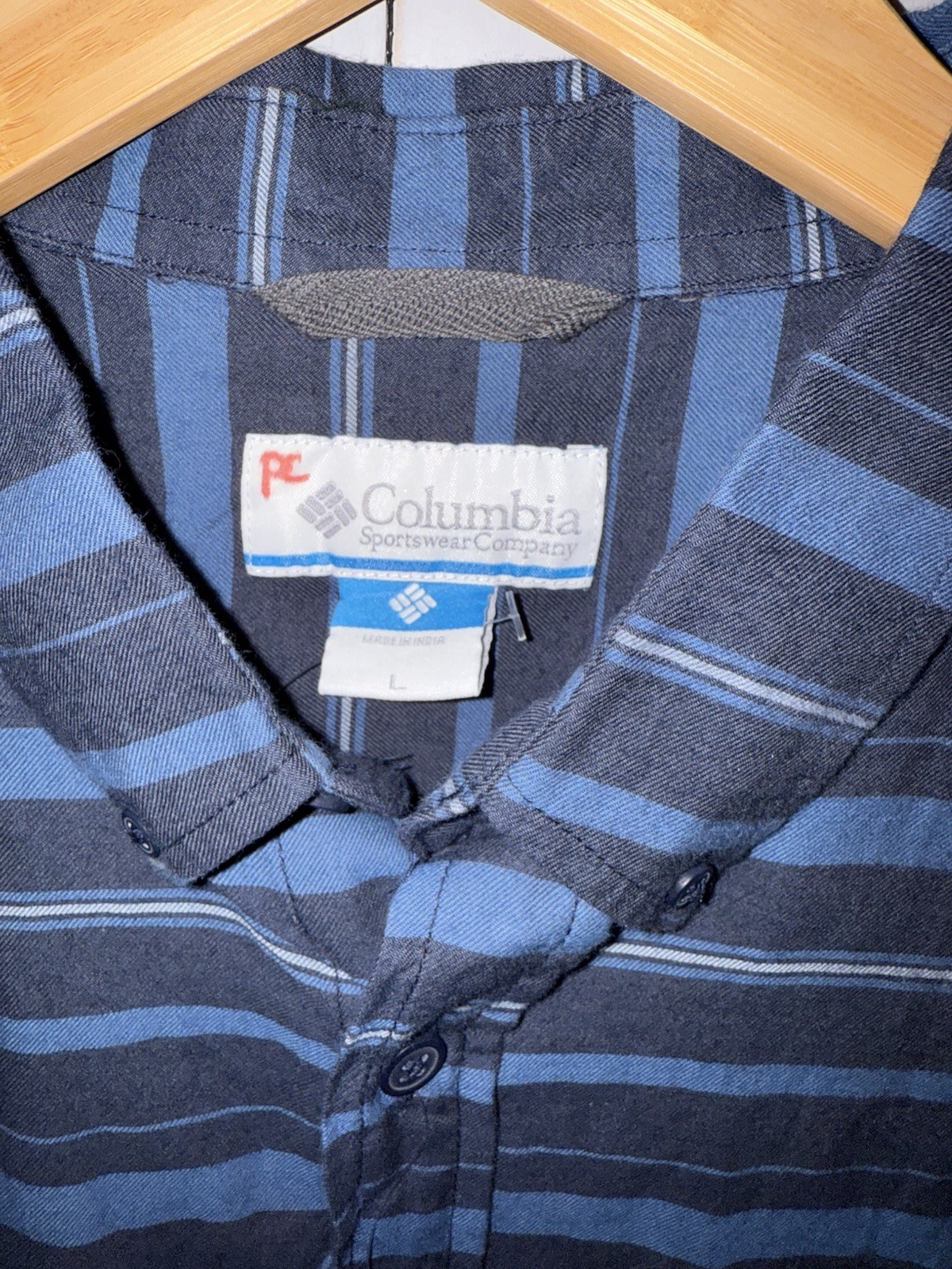 Columbia Men's Out and Back II Long Sleeve Shirt Large Blue Stripe NWT B7 thumbnail 8
