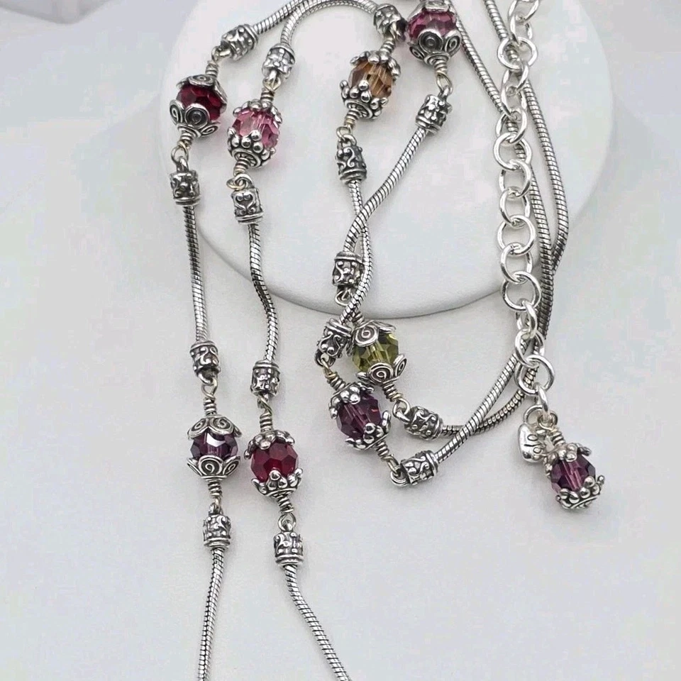 Collar Largo Brighton "Glass Mountain" 36" Multicolor Cristal Estación Plata  Foto 3 de 4