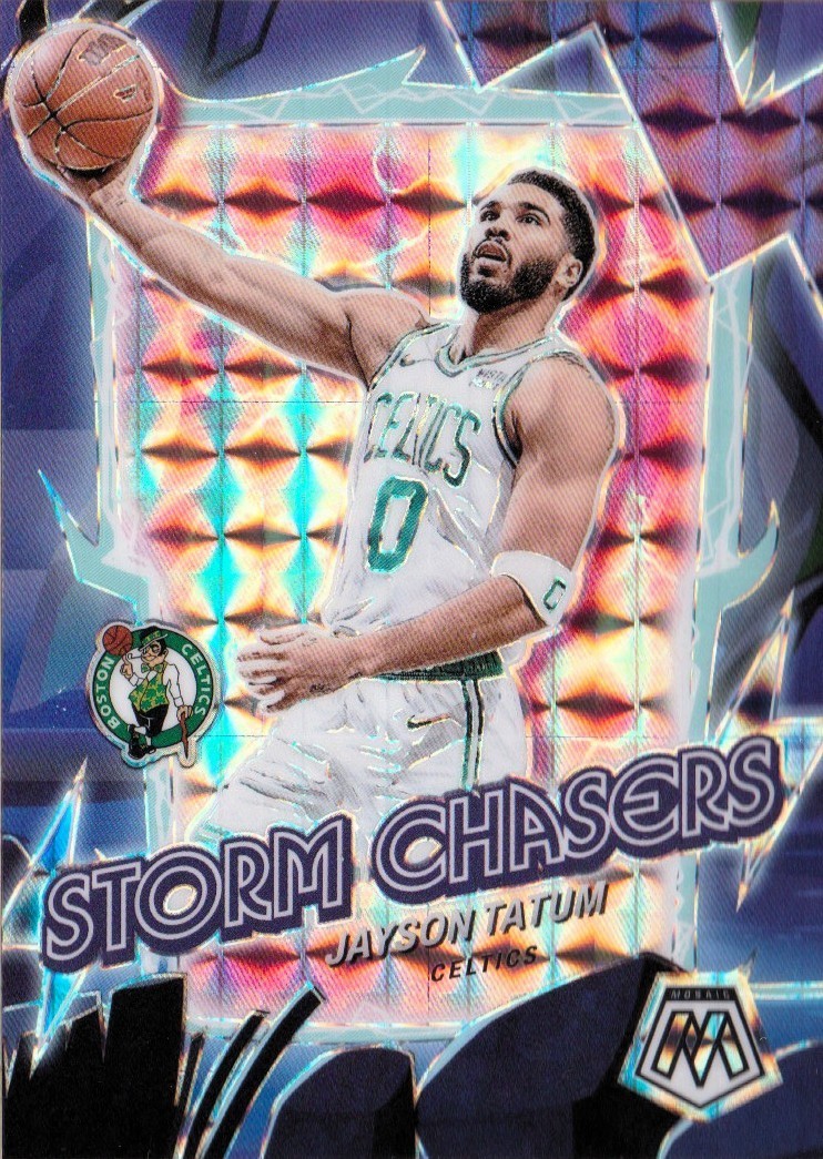2023-24 Panini Mosaic Storm Chasers Prizm #9 Jayson Tatum SP Boston Celtics