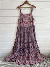 Knox Rose Rose Pink Floral Maxi Dress Women's XXL Boho Fairy Cottage Lagenlook