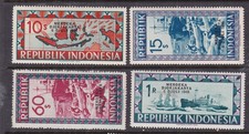 INDONESIEN (Wien) ^^^^1949 x4MNH s teilweise lW14) @ rum161indfo81