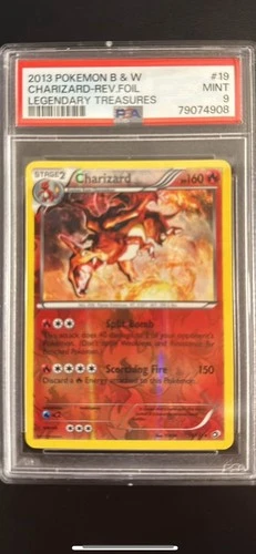 2013 POKEMON B&W LEGEND TREASURES #19 CHARIZARD-REVERSE FOIL PSA 9