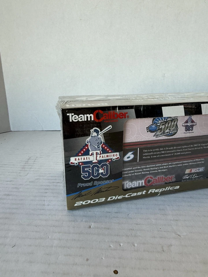 Nuevo Raro 1:24 2003 Mark Martin #6 500 Arranques Consecutivos Ford por Team Caliber Foto 2 de 4