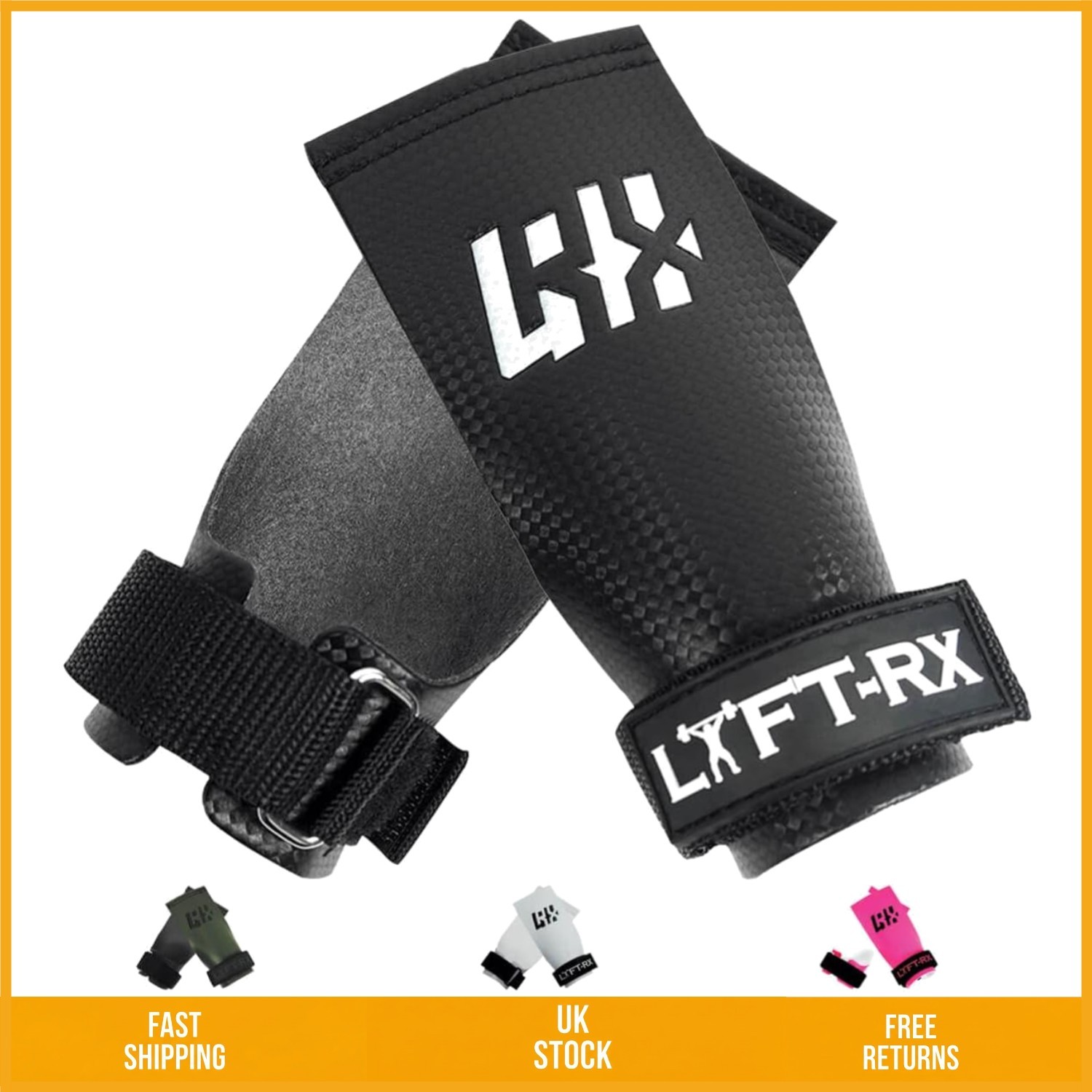 Durable Carbon Fiber Fingerless Gymnastics Hand Grips for Gym, 1 Pair