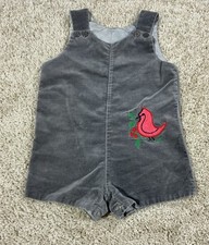 Vintage Mr. Majesty Baby Shortalls 24 Months Made in USA Cardinal 70s 80s Grey