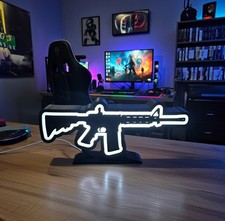 Assault Rifle Lamp - Tactical Weapon shape LED Lightbox, Gamers Nightlight