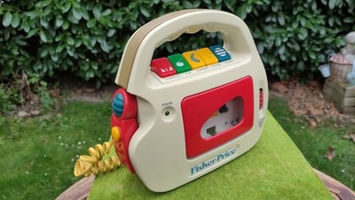 FISHER PRICE tragbarer Kinder Kassettenrecorder von 1992 --L E S E N--