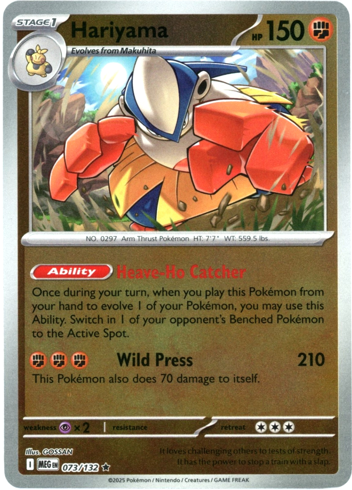 Hariyama (Reverse Holo) 073/132 - Mega Evolution - Pokemon - NM/M English