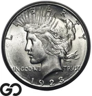 1923-S Peace Dollar, Strong Cartwheel Luster, Gem BU++