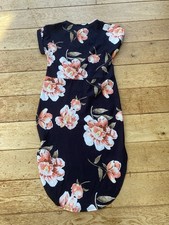 Vintage Black Floral Beach Cover Up Summer Dress Size Medium