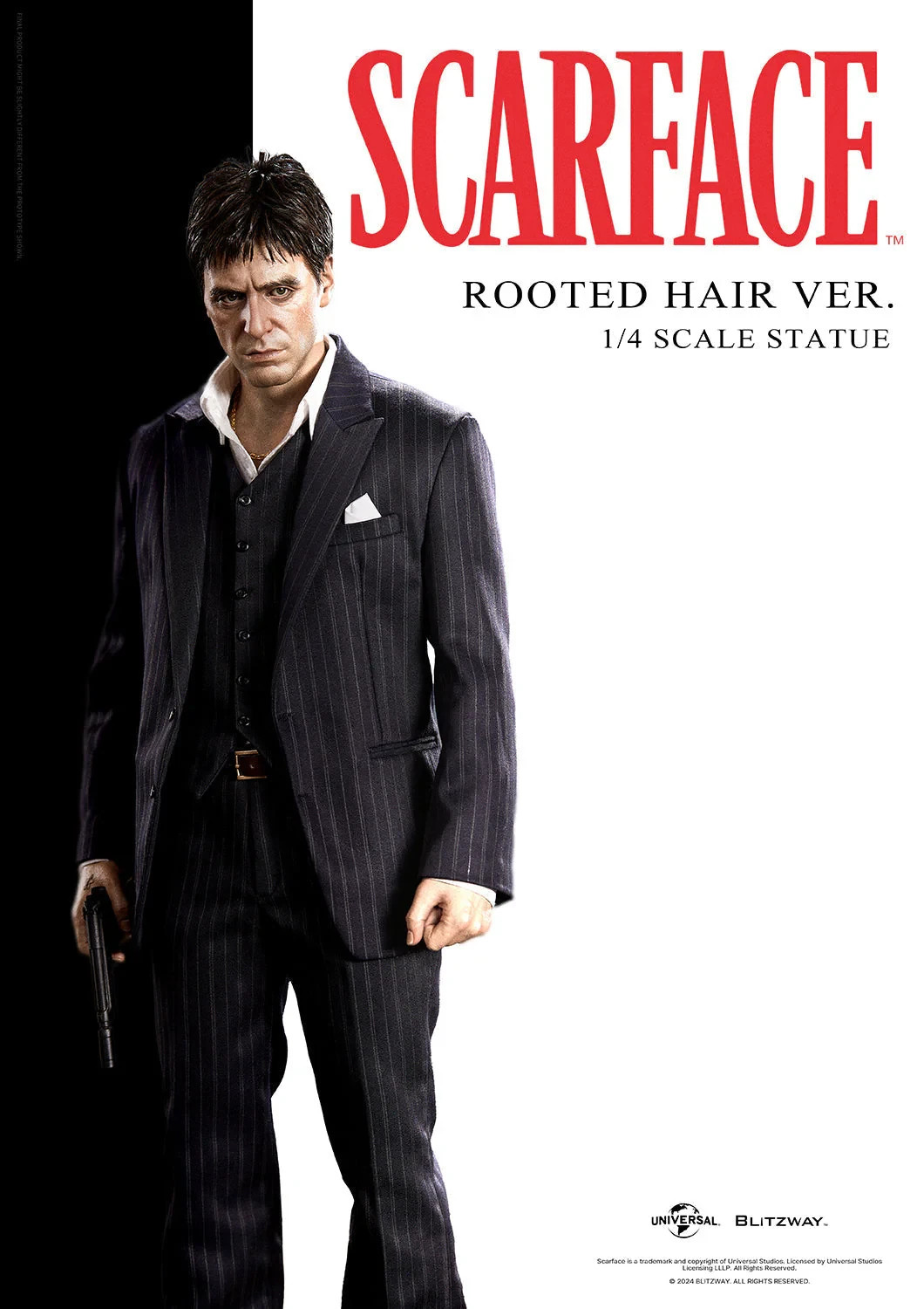 Brian De Palma SCARFACE Al Pacino Tony Montana Rooted Hair Statue 1/4 Blitzway