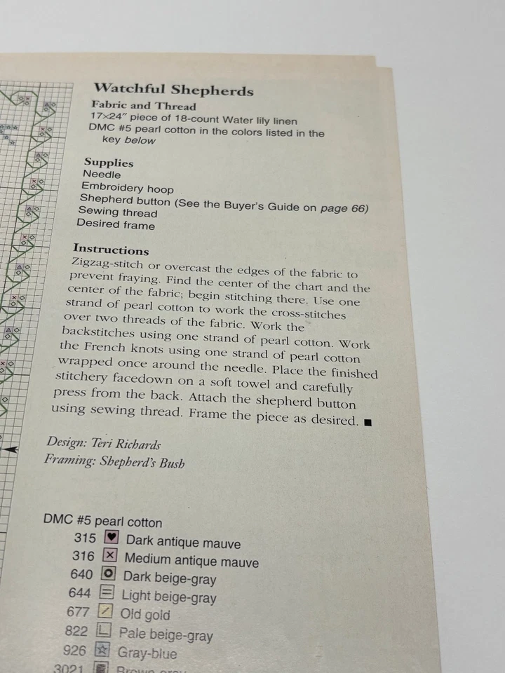 Watchful Shepherds Counted Cross Stitch Pattern Magazine Pages - Image 3 of 4