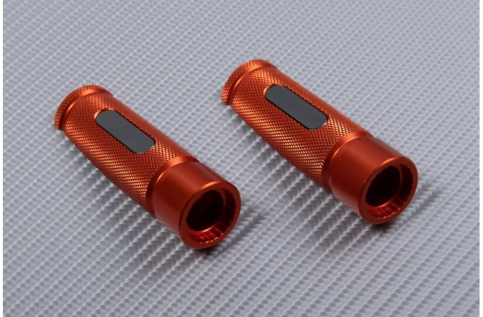 Cale-pied passager orange titane usiné CNC pour Ténéré 700 World Raid