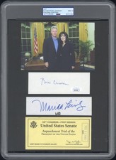 Bill Clinton & Monica Lewinsky ~ Signed Display w/ Impeachment Ticket ~ PSA DNA