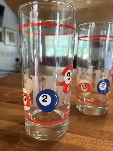 Vintage Libby Billiards 15 Ounce Highball Tumblers Set Of 4 - Picture 2 of 10