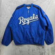 Kansas City Royals Quarter-Zip Pullover AUTHENTIC Majestic MLB Collection XL