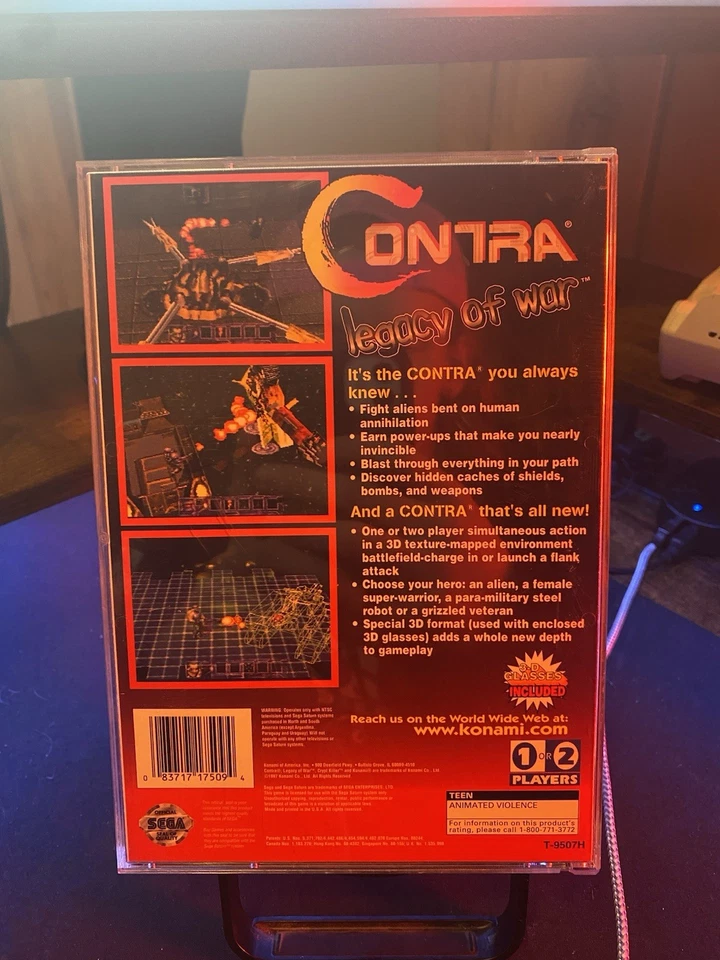 * Contra: Legacy of War (Sega Saturn, 1997) Missing 3D Glasses - Image 2 of 4
