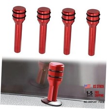 NTNEV 4 PCS Car Lock Knobs, 1.93" x 0.47" Aluminum Alloy Inner Door Pull Red