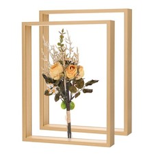 2-Pack Dried Flower Frame, 12 x 16 Inch Wooden Shadow Box Frame Wood Color