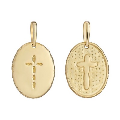 Engraved Cross 9ct Yellow Gold Pendant 375 Hallmarked All Chain Lengths