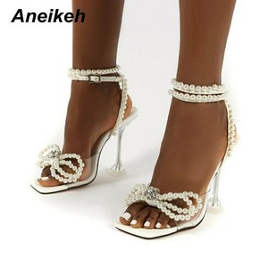pearl strappy heels