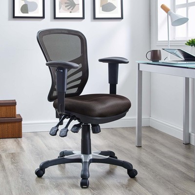 Modway Articulate Ergonomic Mesh Office Chair in Brown