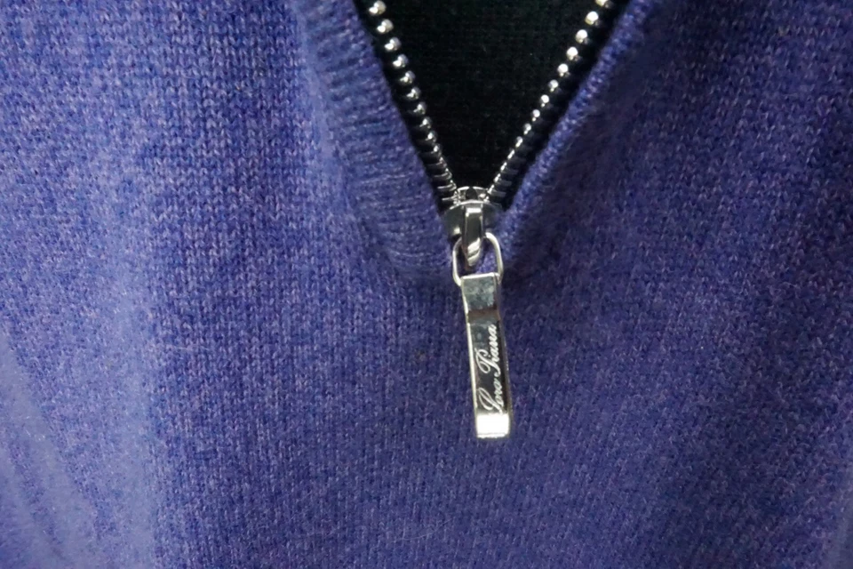 Loro Piana Purple 100% Cashmere 1/4 Zip Up BIG GUY Sweater Sz 60  - Image 2 of 4