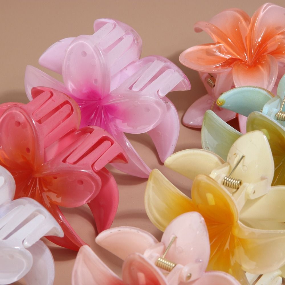Shark Clip Hair Claw Plumeria Flower Shape Hair Clip Cute Barrettes