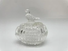 Tiny Vintage Bird Dish, Cut Glass, 2.5 Inches