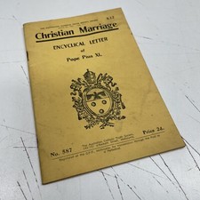 ORIGINAL VINTAGE Christian Marriage Letter Booklet Pope Pius XI Church God Jesus