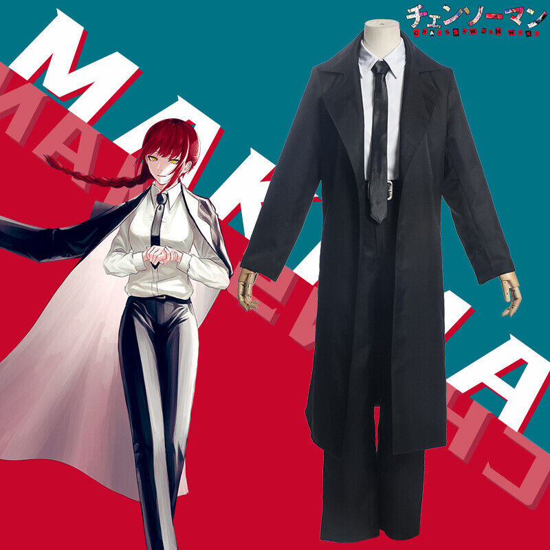  Chainsaw Man Makima Cosplay Costume Black Coat Suit Halloween  Costume Full Set : Clothing, Shoes & Jewelry