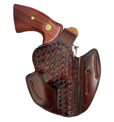 Leather Holster For Colt Viper, Fits 3 inch and 4.25 inch Barrel - BasketWeave
