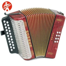 Hohner Diatonic Button Accordion 1600/2 Erica Two-Row AD, Red with Straps