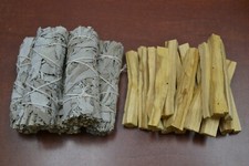 5 PCS WHITE SAGE BUNDLE 4"  15 PALO SANTO STICKS - SMUDGE KIT REFILLS