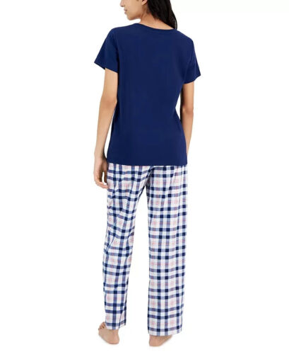 Family Pajamas Women's Mom Plaid Mix It Pajama Set, Blue , Small - Picture 2 of 3
