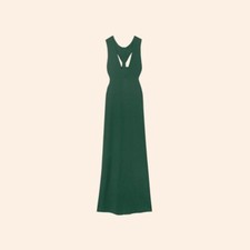 NWT $278 Reformation Evalina Dress Emerald Green Maxi Long Gown Holiday 12
