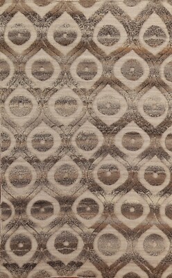 Geometric Moroccan Modern 5x8 Area Rug Wool Hand-knotted