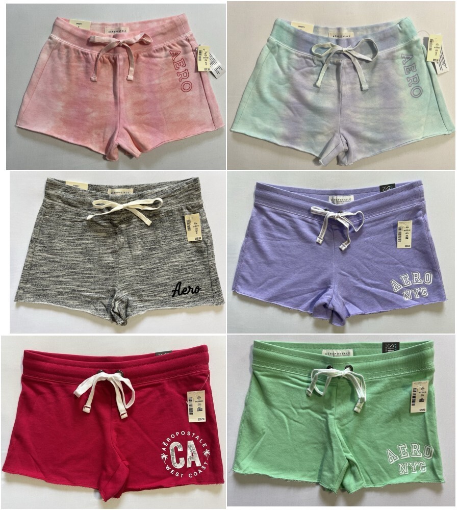 Aeropostale Aero Women's Logo Sweat Shorts Cut-Off Shorty Shorts