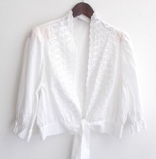 Ladies' costume blouse white with embroidery size 42 by Peter Hahn
