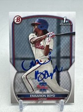 Emaarion Boyd Auto Signed 2023 Bowman #BP-128 Philadelphia Phillies