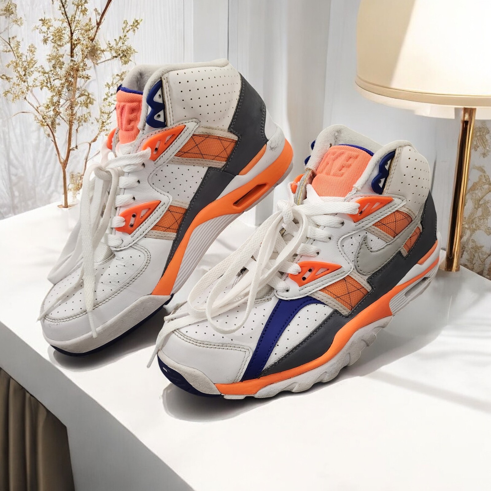 SAOLA Nike Air Trainer SC High Auburn Bo Jackson DV2212 100 da uomo taglia 6 bianco arancione