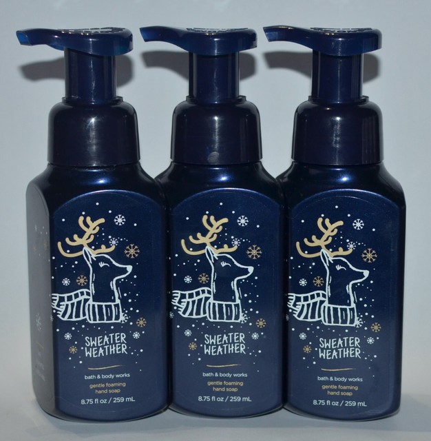 LOT OF 3 BATH & BODY WORKS SWEATER WEATHER GENTLE FOAMING HAND SOAP