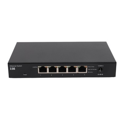 New US Plug 5 Port 2.5G Switch 8pin Network Port Gigabit Ethernet Splitter Home