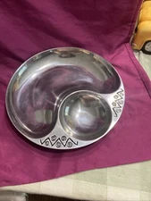 Wilton Armetale Reggae RWP Chip and Dip Bowl Tray 10.5"