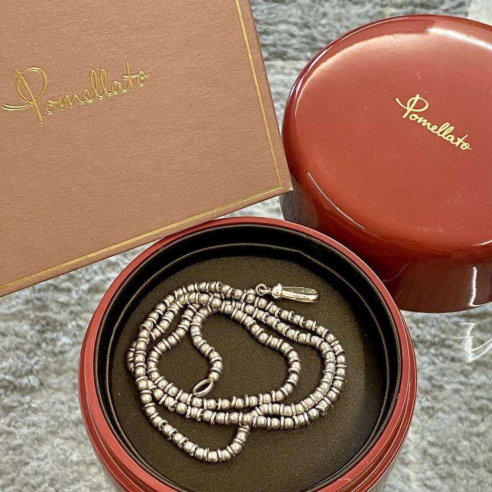 Pomellato Collana 60 Cm Argento Pallini Rondelle Rara Fuori Produzione Originale - Immagine 4 di 4