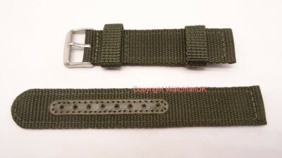 Cinturino Seiko Canvas 18 Mm Verde Per 7S26 00D0, 3060 / SNX431 - Watch - Foto 2