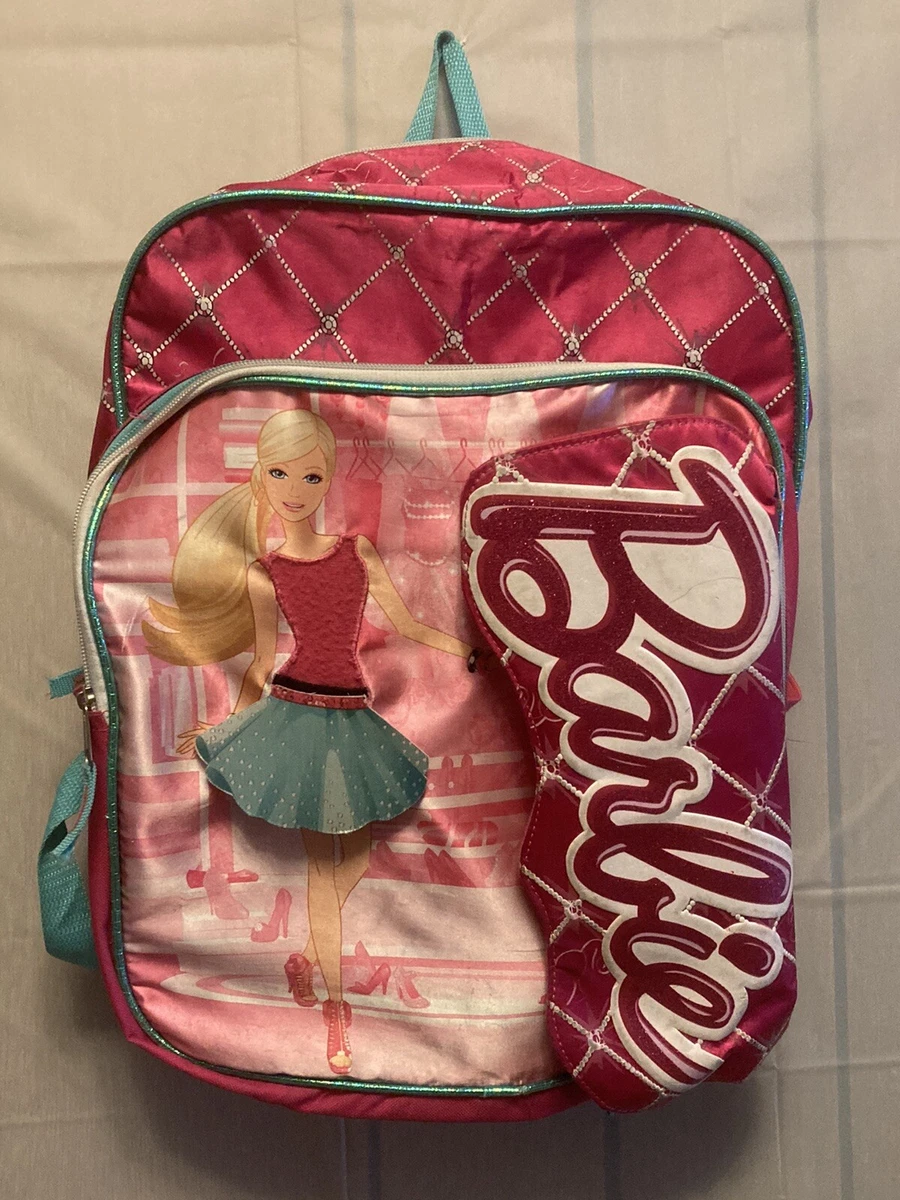 Barbie Backpack Pink Sparkle School Bag 2013 Mattel Rare Authentic Young  Girls